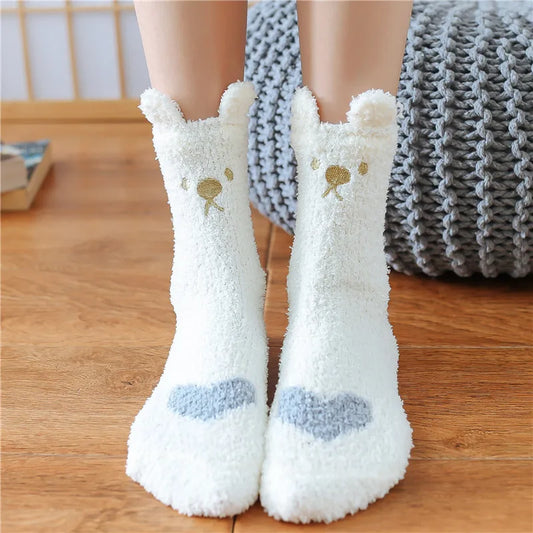 Warm & Fuzzy Cartoon Animal Sock, 5 Pair